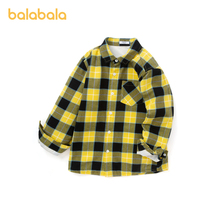 Bala Bala Boy Shirt Plaid Child Shirt Long Sleeve Autumn Dress New CUHK Child Clothing 3340