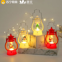 Teng Hyun Christmas Hand small night light swing piece party Christmas Eve led luminous small oil lamp cake decoration 1563