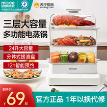 Four Seasons Body Wash electric steamer Home Large-capacity Multi-functional pot Steam Box Steam Pot steam pot Three layers Electric steam box 1728