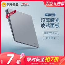 224 Dresi Flagship Store Switch Socket Panel Five Holes Home Wall Open Ultra Slim Glass Frosted 86 Type of grey