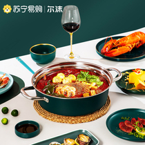 1434 MANDARIN DUCK PAN 304 STAINLESS STEEL INDUCTION COOKERS SPECIAL GATTHICK HOT POT DOMESTIC BOILING PAN POT POT WITH LARGE CAPACITY