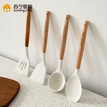 Non Stick Pan Silicone Shovel Kitchen Fried Vegetable Shovel Food Grade High Temperature Resistant Fried Spade Soup Spoon Pan Shovel Kitchenware Suit 2018
