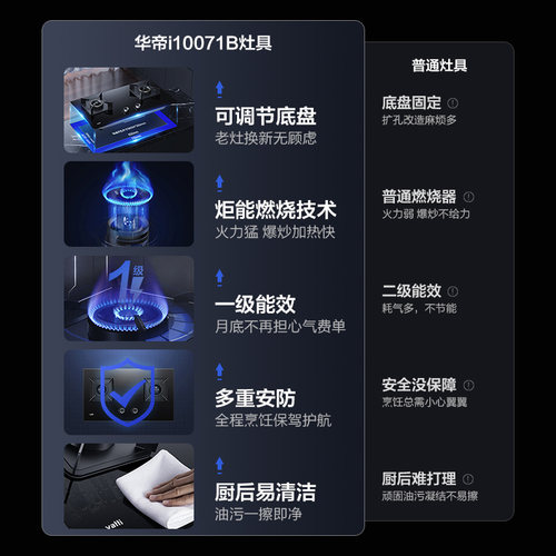 华帝燃气灶i10071B台嵌入式5.2KW双眼灶65%热效率家用官方旗舰75 - 图0