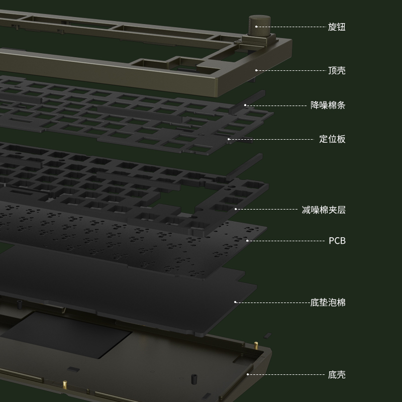 Keychron Q1Pro墨金海草侧刻铝坨坨无线热插拔客制化机械键盘快银 - 图2