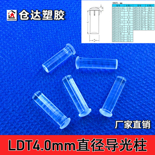 导光柱直径4mm圆头带卡痕PC透明导光柱led灯罩聚光柱二极管导光帽 - 图1