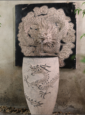 新中式客厅落地喷泉循环流水摆件