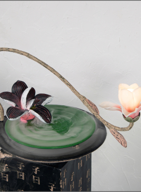 新中式桌面茶室循环流水喷泉摆件