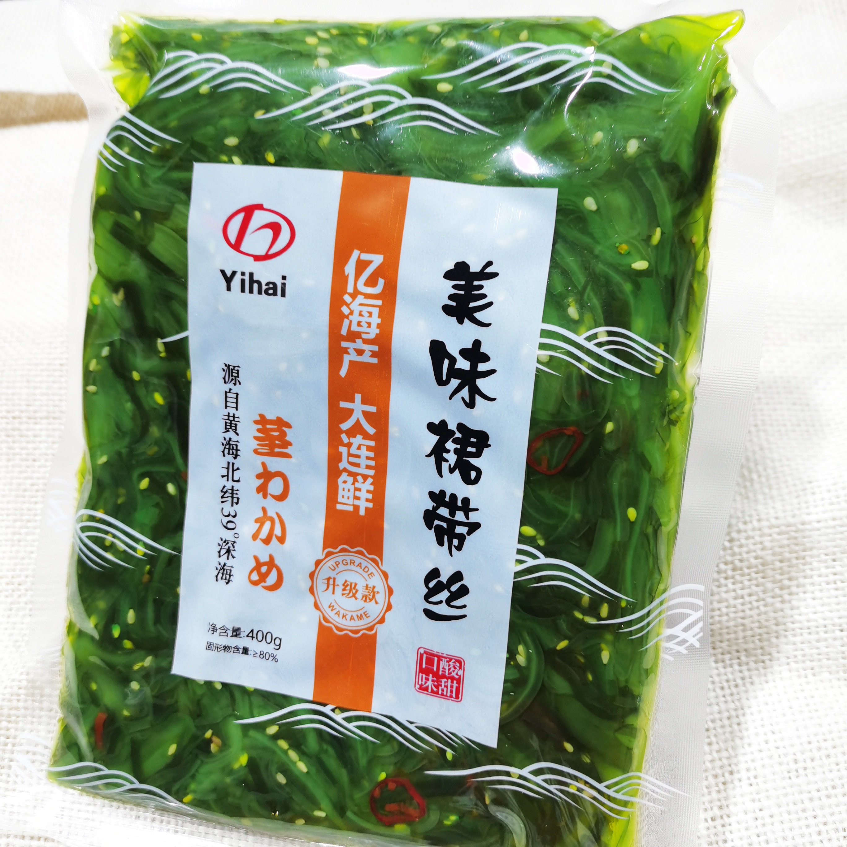 亿海美味裙带菜丝酸甜口味400g袋装大连特产即食小菜拌菜佐餐芥香,淘宝优惠券,粉丝福利购,淘宝优惠卷