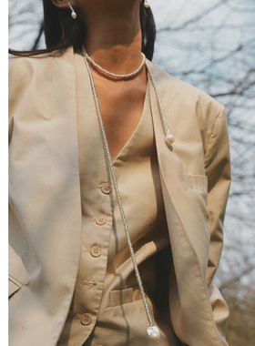 芭蕾因雾珍珠项链Y型可调节