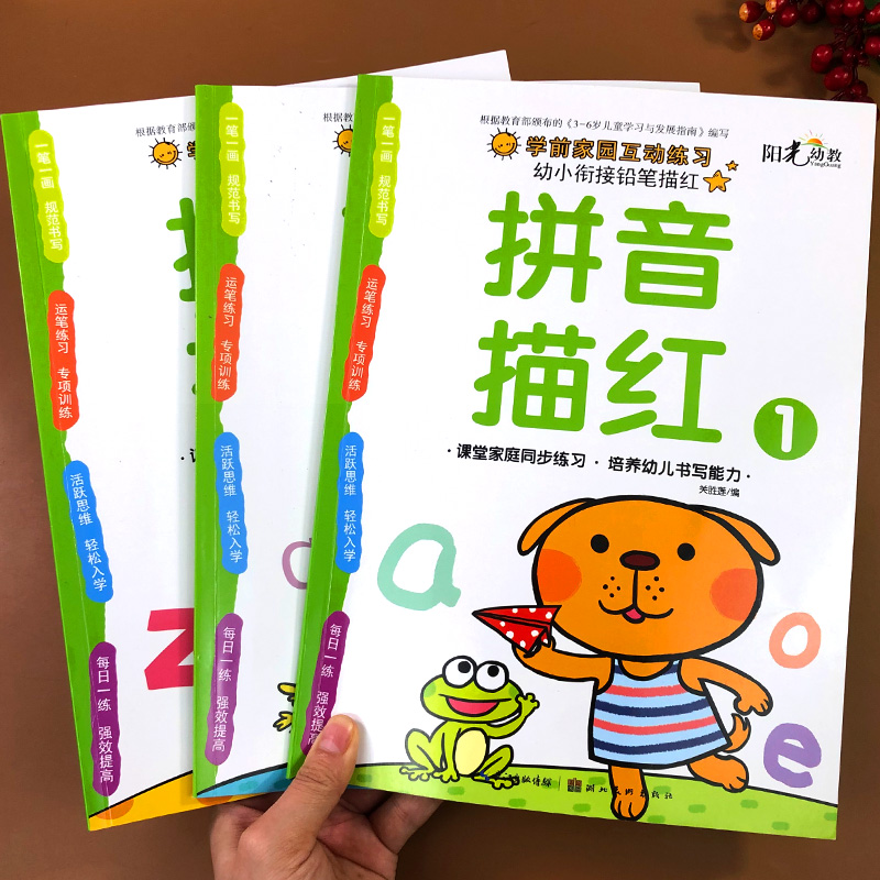 拼音练字帖描红本幼小衔接控笔训练声母韵母幼儿园语文数字笔画笔顺练字本幼儿入门学前班点阵描红练习字帖小学生每日一练练习册-图0