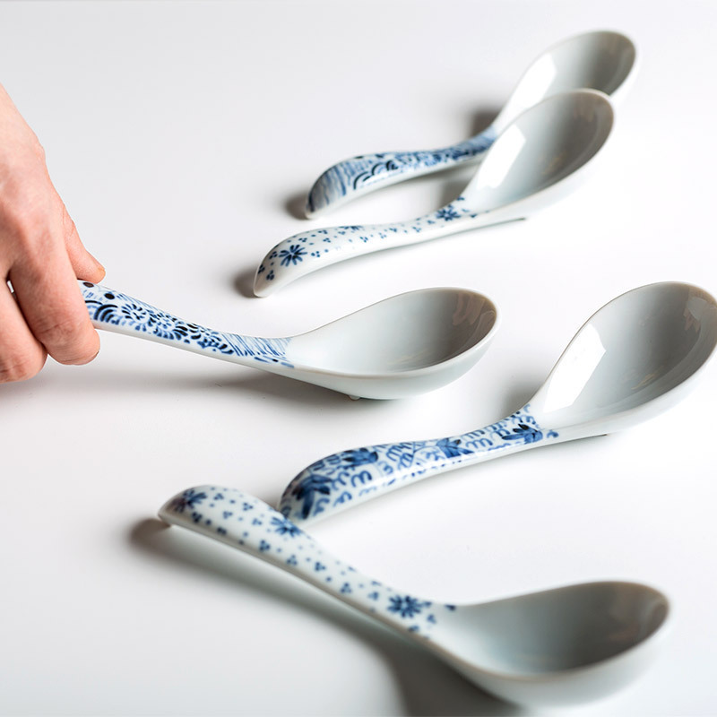 【天猫正品】日本进口美浓烧青花瓷家用陶瓷大汤勺勺子调羹日式和