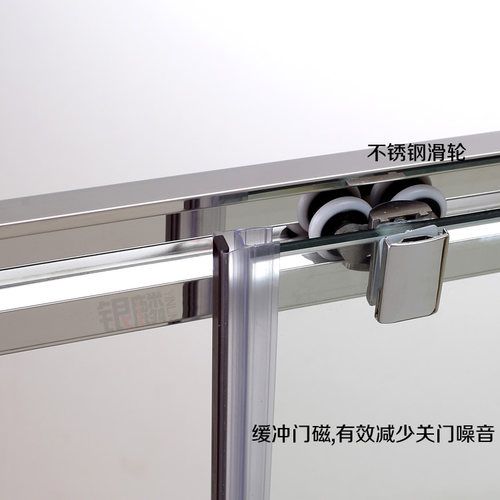 银麟定制加宽厚304不锈钢一字形简易淋浴房隔断浴室移门浴屏浴房 - 图2