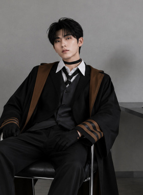 男生锁骨链加长版choker颈带黑色简约项圈cosplay道具项链配饰