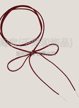 棕色项链绳长款蝴蝶结百搭简约软面气质欧美ins风格饰品通用配