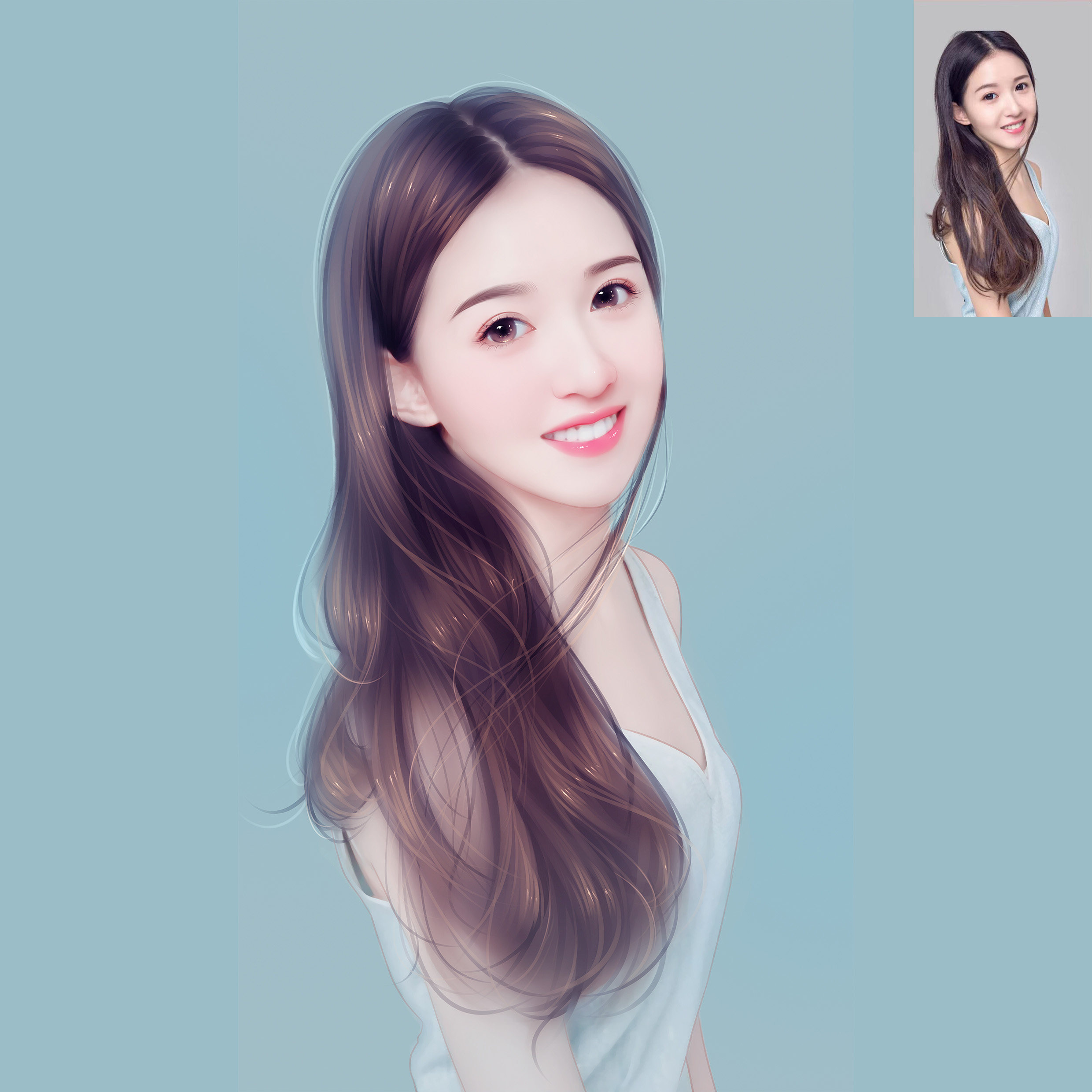 真人照片转手绘插画卡通婚礼情侣头像设计logo漫画人物设计定制作