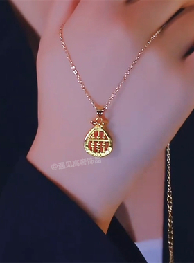 中国风招财如意算盘项链女