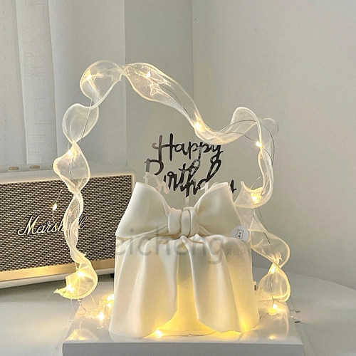 仙女蛋糕装饰网红女神蝴蝶结网纱铁丝飘带蝴蝶羽毛小仙女烘焙插件 - 图1