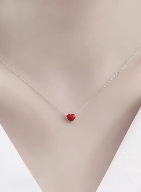 小红心S925纯银项链女轻奢小众设计感锁骨链2026新款爆款颈链配饰