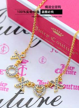 美国juicy项链镶钻多坠叠戴项链