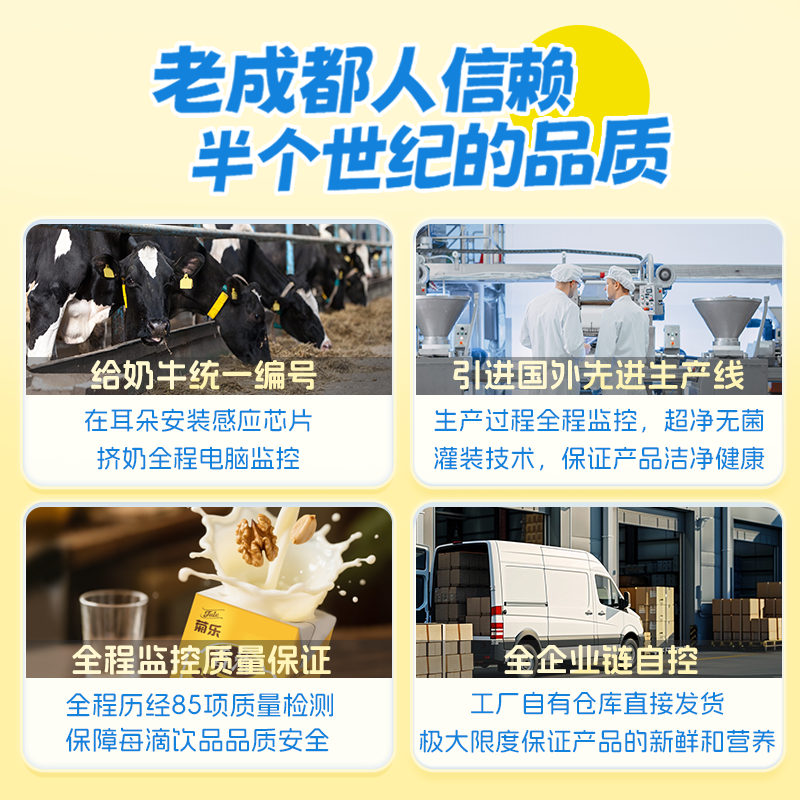 菊乐旗舰店核桃花生牛奶复合植物蛋白饮品早餐整箱255g*12盒装 - 图2