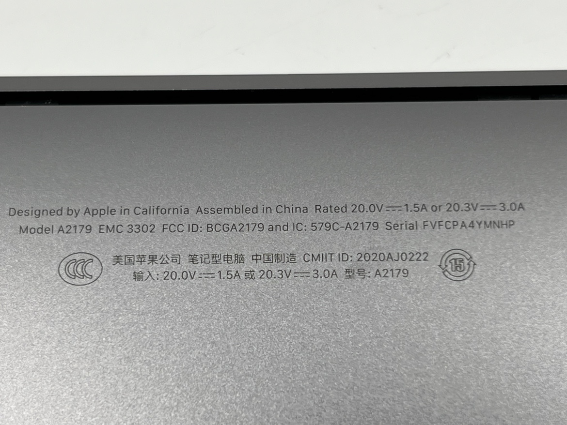 4YMNHP MacBook Air 13寸 20年 灰色 i3 1.1GHZ 8g 256g 成色差 - 图2