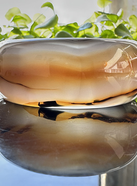 花语玉髓 天然巴西老料水墨意境景观加宽加厚玛瑙手镯52圈口