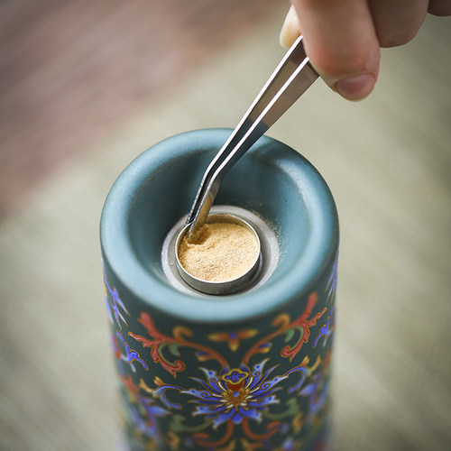 充电式电子香薰炉定时调温珐琅彩手持电香薰炉品香炉车载随身复古 - 图2