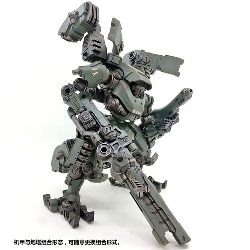 JOYTOY暗源第三代机甲模型 铁魁机甲摩托车双炮塔 可动可变形组合 - 图2
