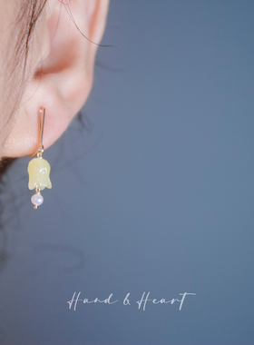 天然蜜蜡铃兰花珍珠项链耳环套装