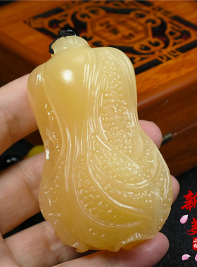 天然真玉精雕小白菜手把件手玩件