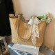 Handwoven bag women's 2026 new popular beach vacation shoulder bag large capacity tote bag straw bag