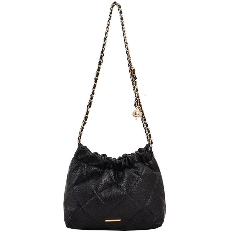 高级感菱格链条包包女新款2025时尚质感小众单肩包超火百搭水桶包,淘宝优惠券,粉丝福利购,淘宝优惠卷