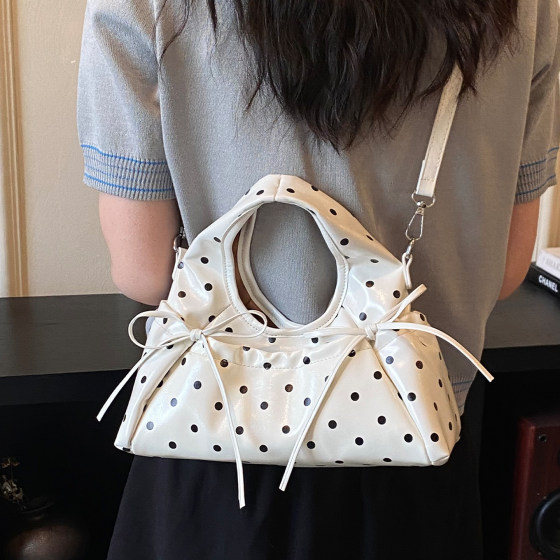 New Korean retro polka dot crossbody handbag