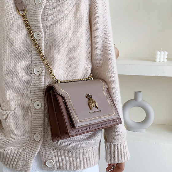 Internet celebrity's same style chain bag, Western style textured shoulder bag