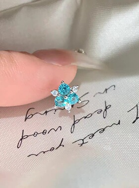 医用钛合金耳钉无耳洞的耳环耳骨钉医学耳蜗钉钛钢蓝色耳饰
