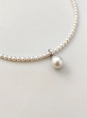 轻奢小众天然淡水珍珠项链女锁骨链高级感毛衣链吊坠女款气质白色