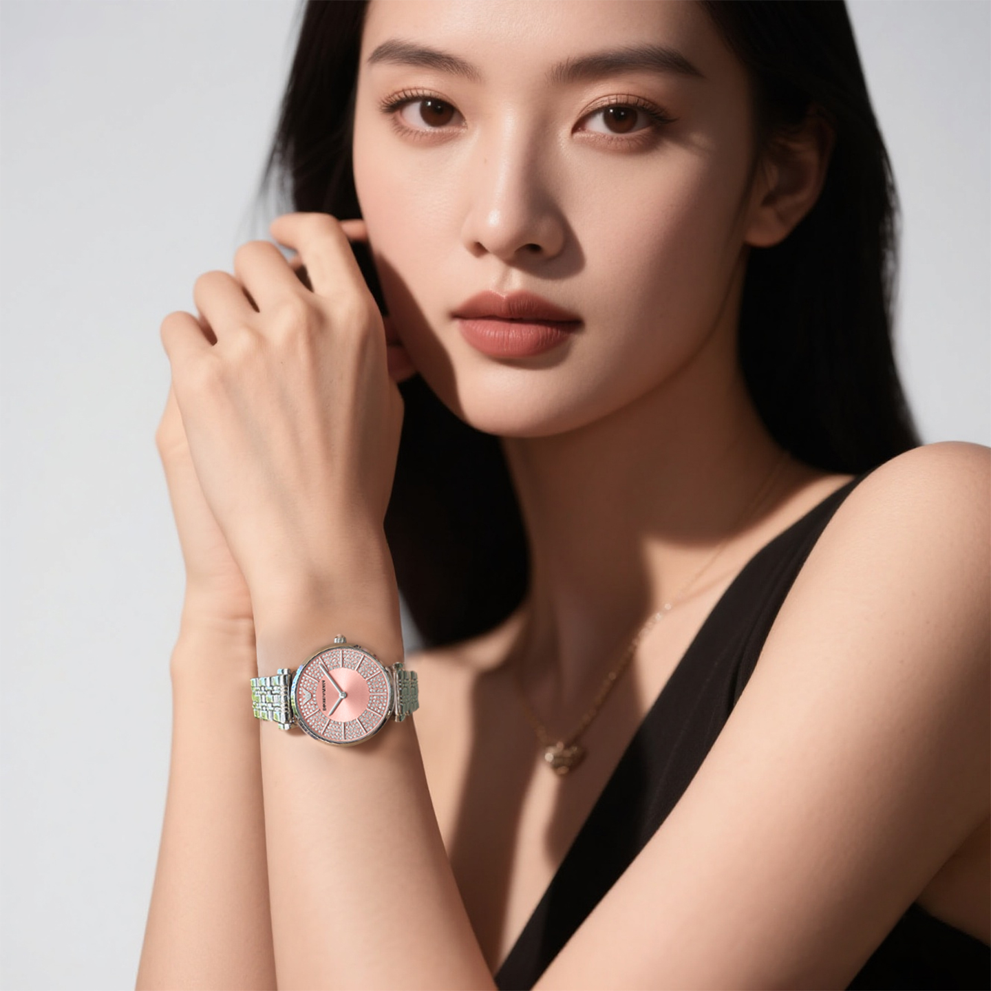 Armani Armani watch women's baby's breath fashion steel band set with diamonds Ying AR11686