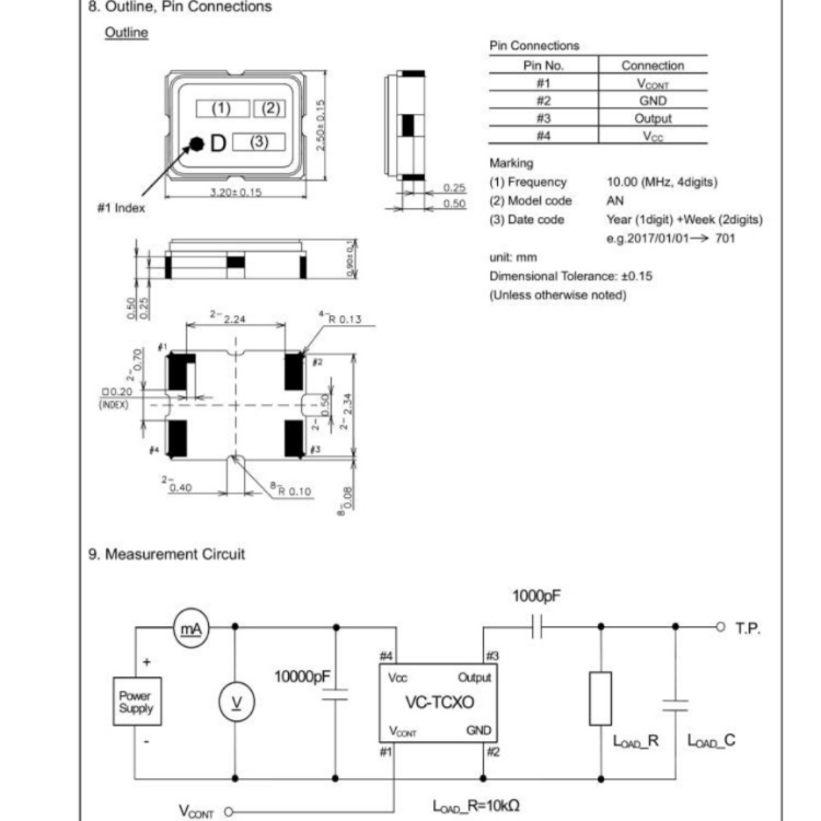 vc-tcxo压控温补晶振原装kds dsa321sdn 10mhz 20m 25mhz 40m 50m - 图1