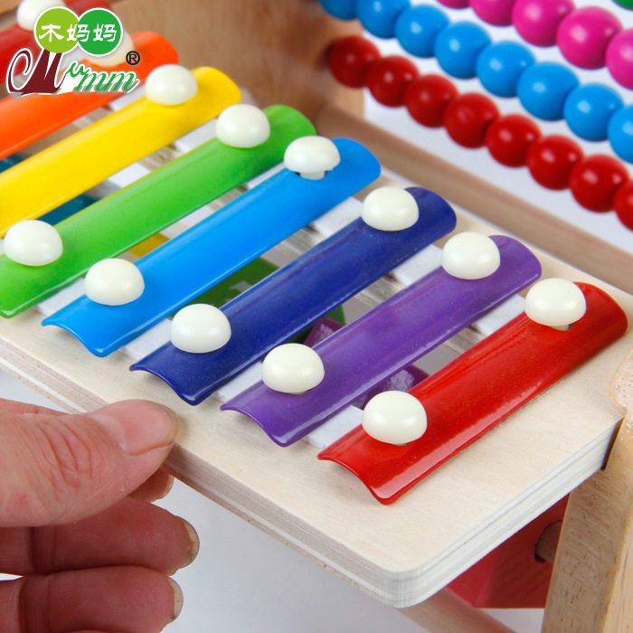 木制儿童早教益智力玩具多功能原色小鹿串珠绕珠款/敲琴款计算架,淘宝优惠券,粉丝福利购,淘宝优惠卷
