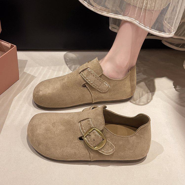2026春秋新款平底内增高两穿全包勃肯鞋女鞋英伦风博肯单鞋豆豆鞋,淘宝优惠券,粉丝福利购,淘宝优惠卷