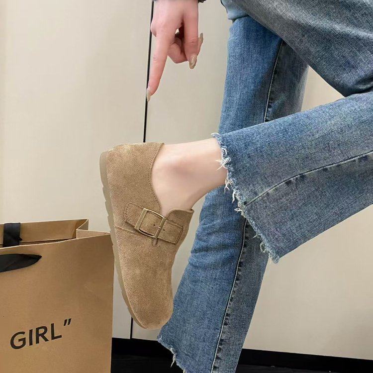 2026春秋季丑萌复古勃肯鞋女平底新款一脚蹬懒人女鞋磨砂软底单鞋,淘宝优惠券,粉丝福利购,淘宝优惠卷