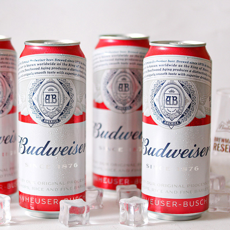 Budweiser/百威啤酒330ml整箱24听醇正拉罐装 红罐经典精酿小麦 - 图2