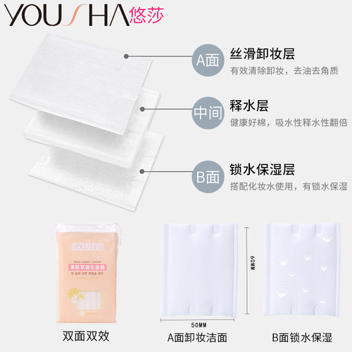 化妆棉卸妆棉片女脸部用官方旗舰店正品大包装美容院专用卸载巾 - 图1