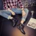 Thời trang giày đi mưa nam ống ngắn cộng với nhung chống trượt nhà bếp thấp giúp đầu bếp công việc đặc biệt không thấm nước giày cao su nam giày che mưa - Rainshoes giày nam chống nước Rainshoes