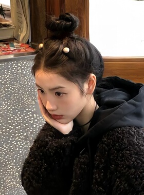 千金公主风珍珠发卡山茶花碎发夹