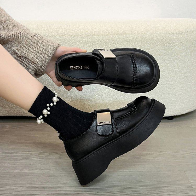 软牛皮~英伦风小皮鞋女2026春秋新款厚底复古乐福鞋百搭jk单鞋子,淘宝优惠券,粉丝福利购,淘宝优惠卷