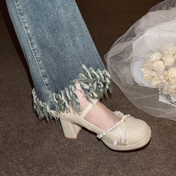 玛丽珍高跟鞋女配裙子绝美粗跟成人礼禾秀婚纱两穿伴娘新娘订婚鞋,淘宝优惠券,粉丝福利购,淘宝优惠卷