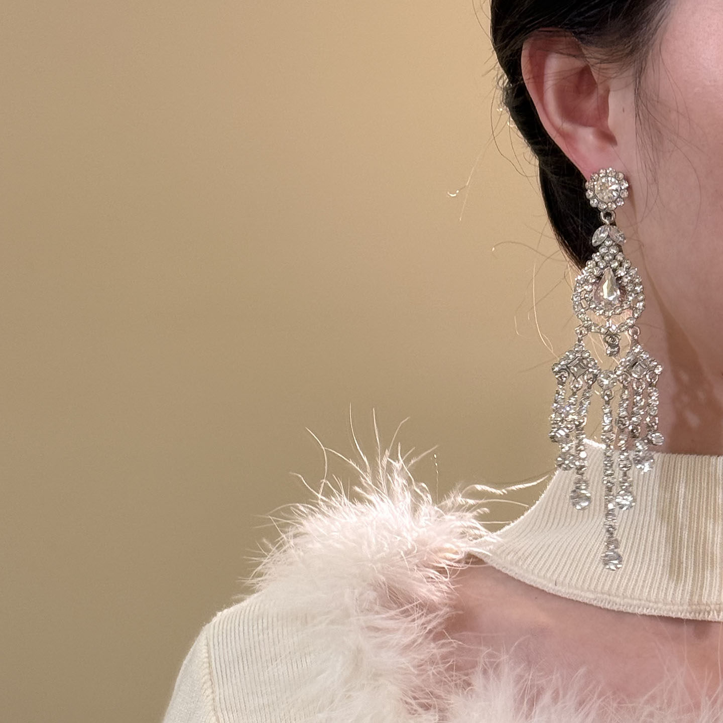 醉梦琉璃~复古满钻水晶流苏耳钉高级感轻奢夸张耳环宴会结婚耳饰,淘宝优惠券,粉丝福利购,淘宝优惠卷