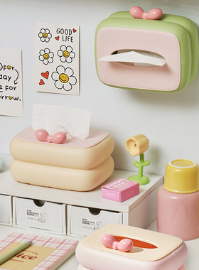 多巴胺纸巾盒客厅轻奢高档家用可爱创意 抽纸盒内置弹簧创意风