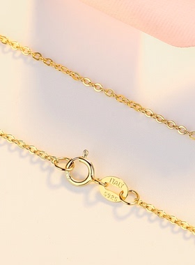 纯银不掉色彩金项链啊